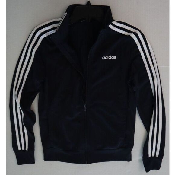 adidas DU0665 Women's Sz XS Black/White Essentials 3-Stripes Tricot Jacket - Picture 5 of 8